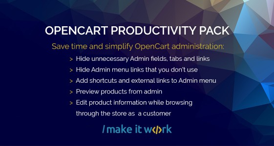 OpenCart Productivity Pack